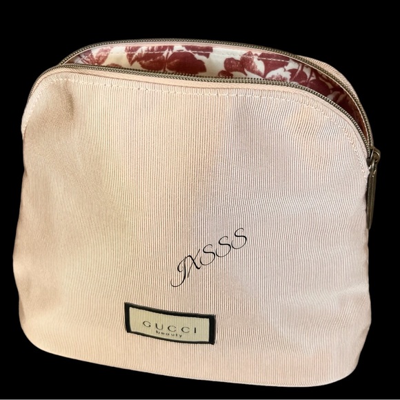 Light Pink Gucci Beauty (Floral-Detailed) Cosmetic-Makeup Bag - Picture 1 of 16
